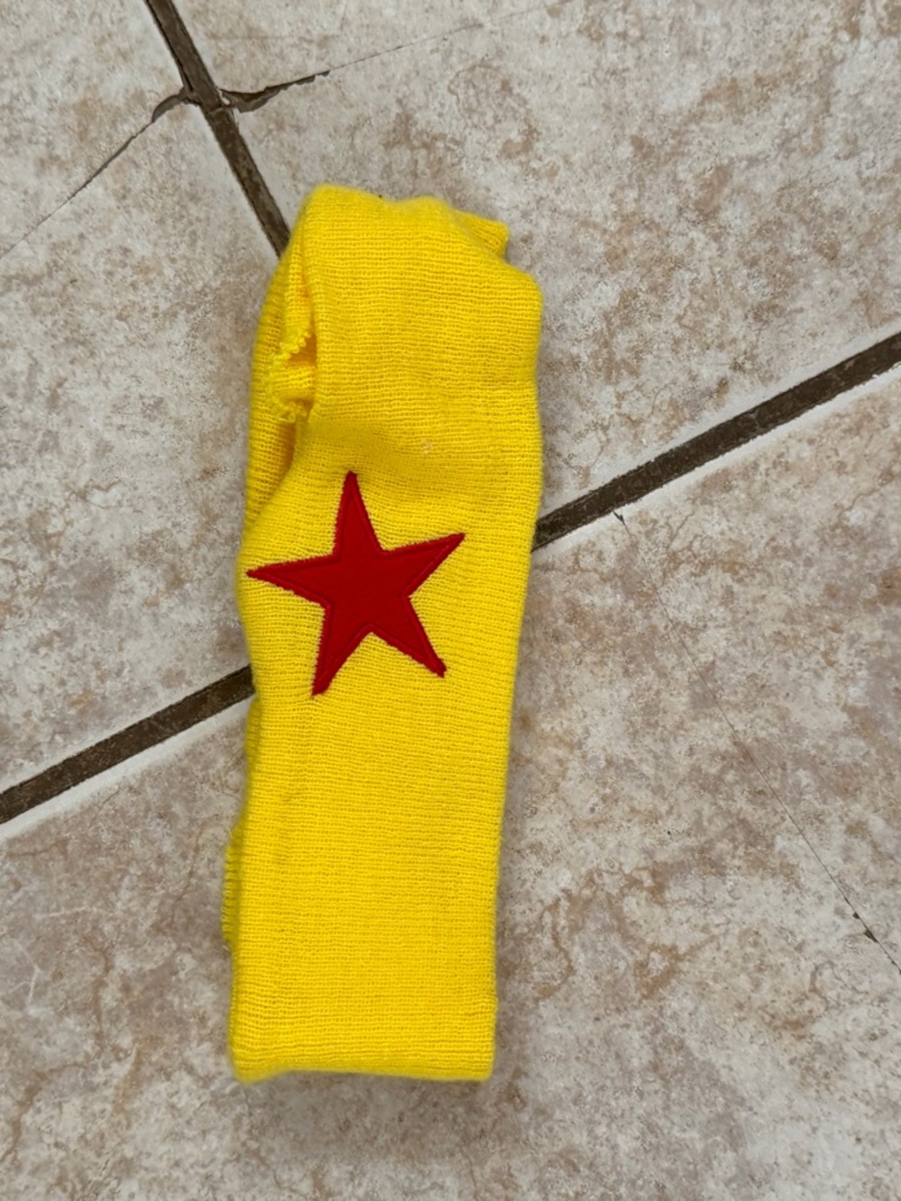 DC Yellow Knit Headband with Red Star